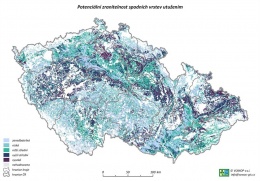 Obr. 2 Potencionální zranitelnost vnitřních vrstev půd utužením