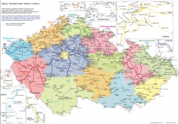 Obr. 1 Mapa železnic v ČR