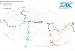 Obr. 3 Mapa železničních koridorů v ČR