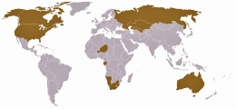 Obr. 2 Mapa 10 států, které dohromady těží více než 90 % uranu