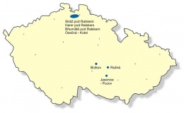 Obr. 3 Mapa ložisek uranu v ČR
