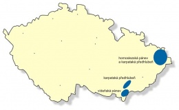 Obr. 2 Mapa ložisek zemního plynu v ČR